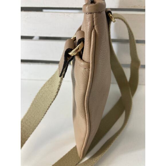 MICHAEL KORS SMALL NUDE TAN PEBBLED LEATHER CROSSBODY BAG - Picture 5 of 13